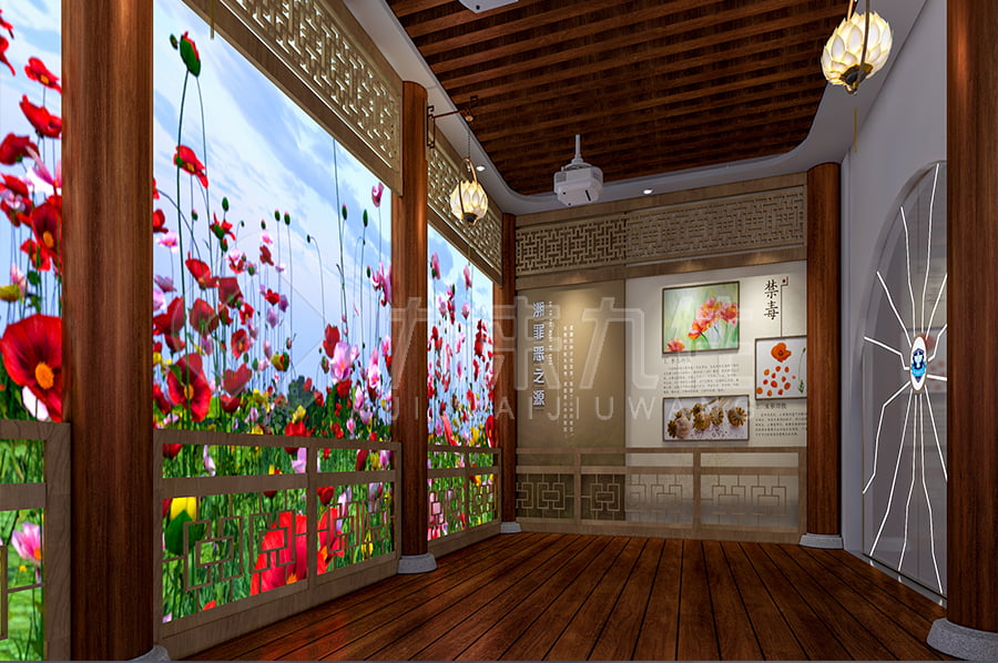 禁毒示范展館，高科技禁毒防艾展廳，展廳設(shè)計(jì)平面圖